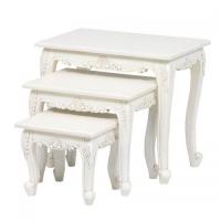 ヴィオレッタシリーズ　ネストテーブルセット(アンティークホワイト)