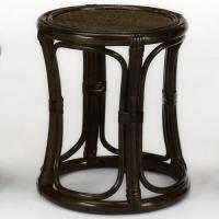 ダークブラウンカラーフレームのミドルタイプ籐スツール　ラタン・籐家具