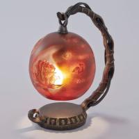 宙吹きガラスミニランプ　追憶　ガラス工芸作家作品　送料無料
