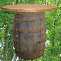 100cm丸バレルテーブル1000　バレルクラフト　無塗装　ウイスキー樽物語