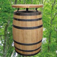 60cm丸バレルアイアンステーカウンターテーブル　新樽風仕上げ　(ウイスキー樽家具)