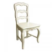 アンティークホワイト色のエレガントなチェア　白家具 輸入家具