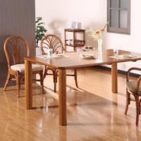 籐・ラタンニューカシミールSB色ダイニング5点セット(165cm幅テーブル+ダイニングチェア×4脚)