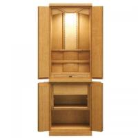 市松模様が美しいコンパクトサイズ国産インテリア仏壇-ソワールDX(家具調仏壇)オーク