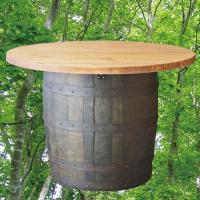 丸型で100cm幅のバレルテーブル　バレルクラフト樽物語　開梱設置サービスパック