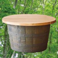 100cm幅の丸型バレルローテーブル　バレルクラフト樽物語　開梱設置サービスパック