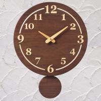 丸型35振り子時計　ウォールナット　 【送料無料】