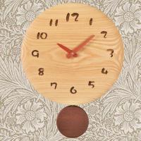 タモ丸型振り子時計　(振り子ウォールナット/大)　 【送料無料】