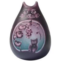 宙吹きガラスミニランプ　ねこ(パープル)