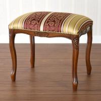 イタリア製 ルネッサンスItalia 猫脚スツール ストライプ レッド　輸入家具