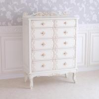 アンティーク調のマホガニーグランデ5段チェストWH　ナポリDX　輸入家具