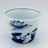 異人群そば猪口(大)　青花　有田焼