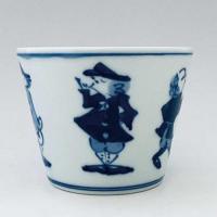 港異人そば猪口 (大)　青花　有田焼