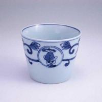 唐草丸紋異人そば猪口 (大)　青花　有田焼