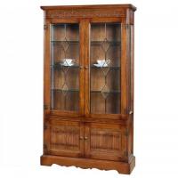 アンティーク調三面ショーケース(飾り棚)　輸入家具　【送料無料】