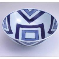 江戸紋中華丼　青花　有田焼