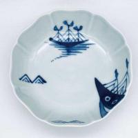 クラシックシリーズ オランダ船八方割小鉢　青花　有田焼