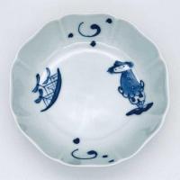 クラシックシリーズ 濃マント異人八方割小鉢 　青花　有田焼