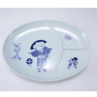 手まりうた仕切皿　青花　有田焼