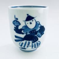 オランダ万才小湯呑　青花　有田焼
