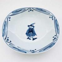 紅毛青花両切りサラダ皿 　青花　有田焼