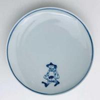 マント異人丸銘々皿 　青花　有田焼