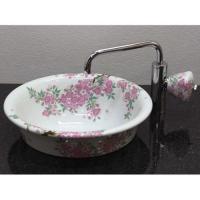 有田焼の手洗い器　300染錦桜絵型