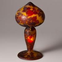 マッシュルーム型2灯テーブルスタンド照明　(薔薇)　ガレコレクション