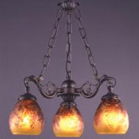 3灯シャンデリア照明(藤)　ガレコレクション　輸入照明　送料無料