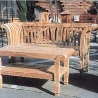 とてもお洒落なチーク材無垢使用のグランドベンチ