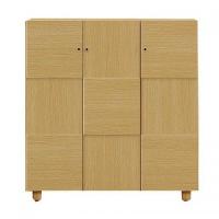 112cm幅ロータイプのシューズボックス(下駄箱)　オリーブ112LNA　ナチュラル色