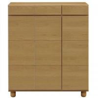 87cm幅ロータイプのシューズボックス(下駄箱)　ゴールド87LNA　ナチュラル色