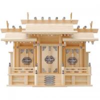 神棚　屋根違い　三社シルバー　中