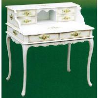 ホワイト系のおしゃれな猫脚デスク　白家具　ロマンス　輸入家具