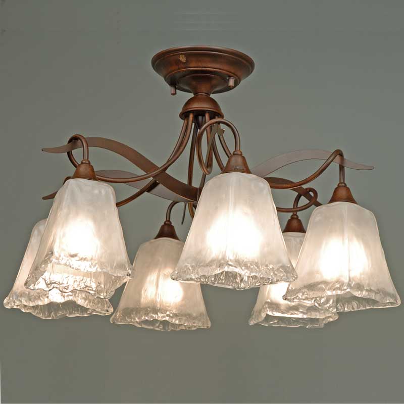 ベネチアンガラス6灯シーリングシャンデリア照明 イタリア製|いい家具ネット
