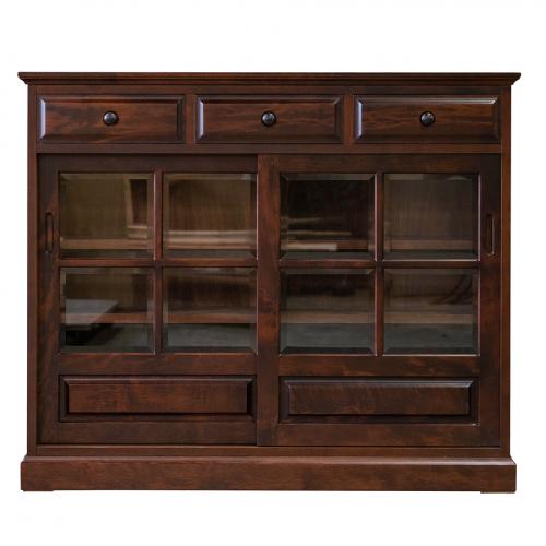 北海道のカバ材を使用した120cm幅茶棚　北海シリーズ