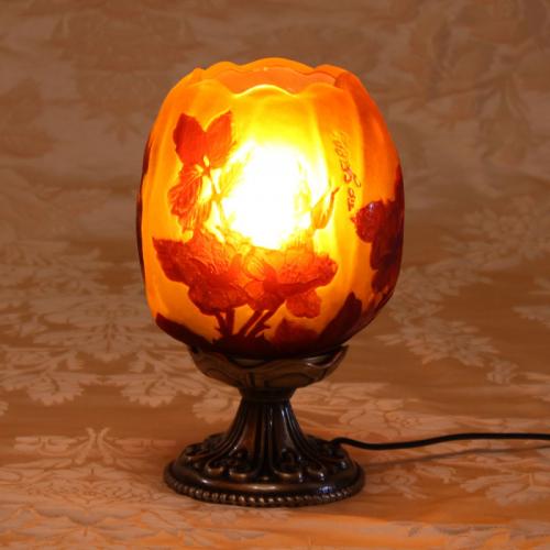 1灯ミニテーブルスタンド(ランプ)照明　(薔薇/アンティークブロンズ)　ガレコレクション