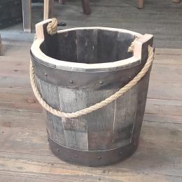 ウイスキー樽材使用のスモールバケット持ち手付き ウイスキー樽物語