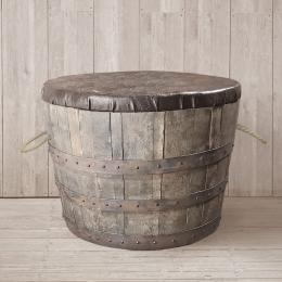 ウイスキー樽材使用の1/2バレルスツール　ウイスキー樽物語