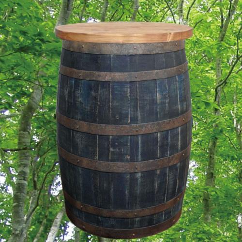 60cm丸バレルテーブル600　バレルクラフト　アンティークブルー色　ウイスキー樽物語