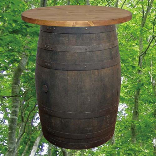 80cm丸バレルテーブルバレルクラフト　オーク色　ウイスキー樽物語