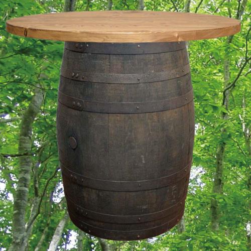 100cm丸バレルテーブルバレルクラフト　オーク色　ウイスキー樽物語