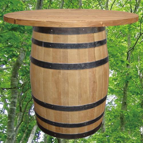 100cm丸バレルテーブル1000　バレルクラフト　新樽風仕上げ　ウイスキー樽物語