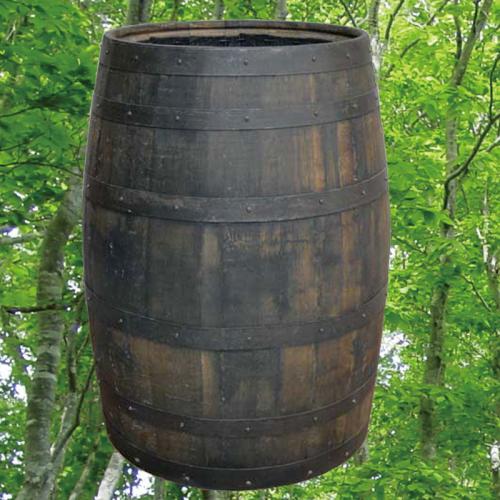 ウイスキー樽1本プランター オーク色　ガーデニング用品　ウイスキー樽物語 開梱設置サービスパック