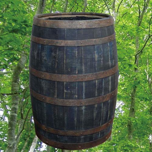 ウイスキー樽1本プランター　アンティークブルー　ウイスキー樽物語　開梱設置サービスパック