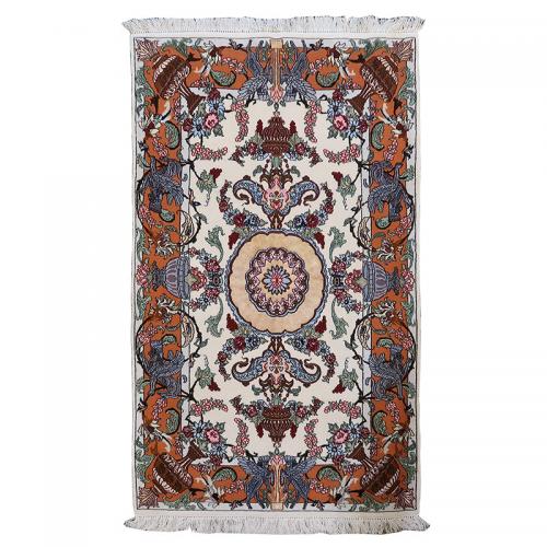 ペルシャ絨毯　イスファハン産　約128×89cm　M271774　手織り絨毯