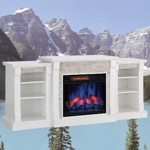 電気式暖炉3Dパワーヒート ギャラティン　 ホワイト　開梱組立設置サービスパック/ロイドグランデ