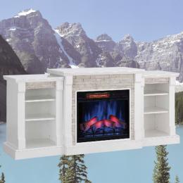 電気式暖炉3Dパワーヒート ギャラティン　 ホワイト　開梱組立設置サービスパック/ロイドグランデ