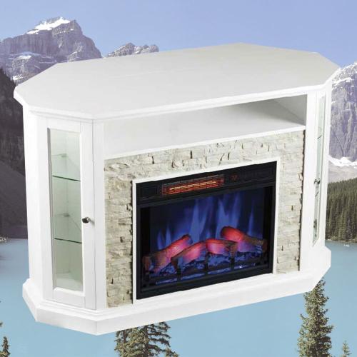 電気式暖炉3Dパワーヒート　レデン　ホワイト/開梱組立設置サービスパック/ロイドグランデ
