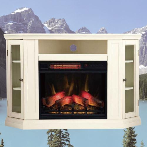 電気式暖炉3Dパワーヒート　クレアモント　アイボリー/開梱組立設置サービスパック/ロイドグランデ